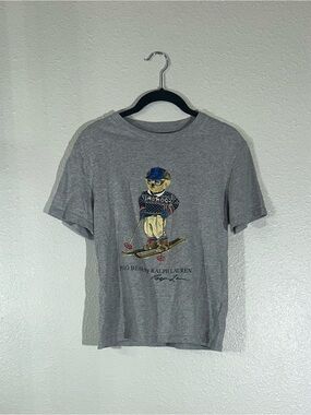 Ralph Lauren Grey Polo Bear Ski Graphic Tee